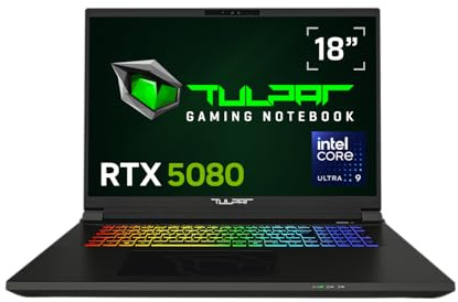 TULPAR S8 V1.1.1 Gaming Laptop | 18'' QHD+ 2560x1600 240HZ IPS LED-Display | Core Ultra U9 | 64 GB RAM | 1 TB SSD | RTX 5080 | Windows 11 Gaming Notebook