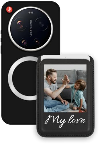 Sunrive personalisierter für MagSafe Wallet mit Hülle kompatibel mit Xiaomi 17 Ultra – Handy Kartenhalter mit Standfunktion zum Ansehen von Videos, mit Foto oder Text personalisierbar