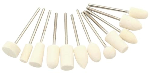 CHICAMPERA Punte per Lucidatura Unghie Adatti per Rimuovere Gel e Rifinire Unghie in Lana Beige Set 12 per Accessori per Manicure Protettivi e Leviganti