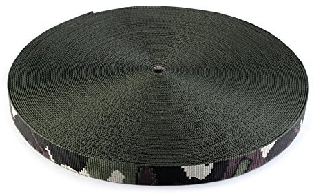 Gurtband camouflage,20mm+28mm breit zur Auswahl, 1 Meter lang; PP, schwarz-grün (28 mm)