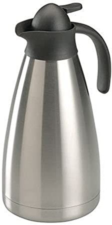 axentia Isolierkanne aus Edelstahl groß 2 Liter-Warmhaltekanne für Kaffee & Tee, Silber, 16.5 x 14 x 29.5 cm, 6-Einheiten