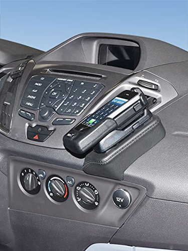 KUDA Handyhalterung passend für Ford Transit Custom ab 2012 Konsole - Telefonkonsole für Smartphones, Handy, Navi und mehr - Kunstlederkonsole, Schwarz, 095930
