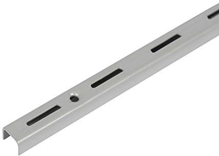 Toolerando Crémaillère d'étagère Simple, Rail Mural à 1 rangée pour équerres, Longueur: 50 cm, Argent