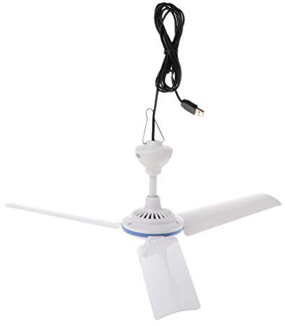 S-TROUBLE DC 5V Ceiling Fan Air Cooler Portable USB Fans for Bed Camping Outdoor Mini Hanging Camper Tents Hanger Fan