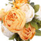 Veryhome Vintage Artificial Peony Seta Fiori Mazzi Decorazione Di Cerimonia Nuziale Tavolo Da Cucina Cucina Giardino Da Giardino Piante Da Giardino (Bianco arancio)