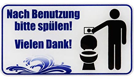 BIKE-label Klo Toiletten 3D Aufkleber Hinweisschild Bitte spülen WC 49 x 90 mm 900132VA