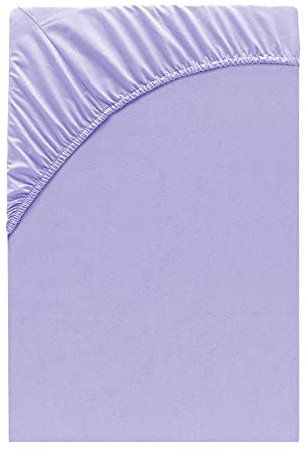Class Home Collection Spannbettlaken 90x200cm - 100x200cm Jersey Baumwolle Flieder