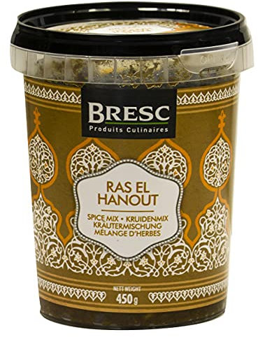 Bresc Ras el Hanout Spice Mix - 1x 450g - vegane nordafrikanische Kräuter-Gewürz-Mischung Marokkanische Paste für Couscous Bulgur Fleischgerichte und Tajine, pikanter kräftiger Geschmack