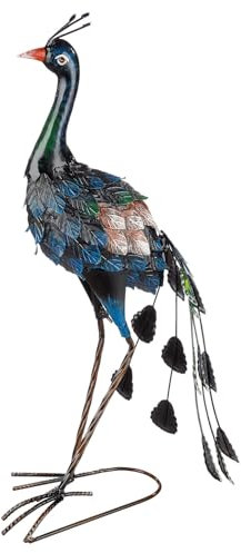 GILDE Metall Pfau bunt H59cm