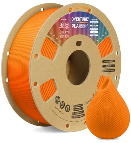 OVERTURE PLA Filament 1.75mm,Filament PLA 1kg Spool (2.2lbs), Dimensional Accuracy +/-0.03mm, Fit Most FDM Printer (Orange)