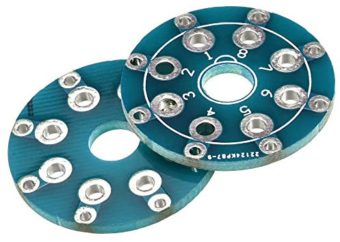 sourcing map 8 Agujeros Alimentación Adaptador Placa Electrónico Zócalo PCB Placa Cableado Placa para Vacío Tubo Base, Válvula Enchufe Verde Paquete de 2