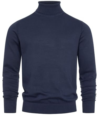 Indicode Herren Eldo Feinstrickpullover aus 80% Baumwolle mit Rollkragen | Klassischer Rollkragenpullover für Alltag und Business, Strickoberteil, Herrenpullover, Freizeitpullover, Pullover für Männer