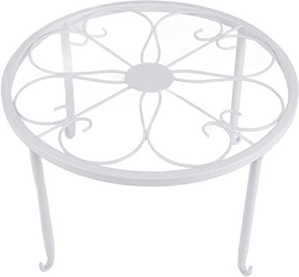 Metal Plant Stand, Indoor and Outdoor Planters Flower Pots Heavy Duty Holder, Single Layer Iron Plant Stand, Low Plant Pot Stand Balcony Living Room Flower Pot Shelf(Large-White)