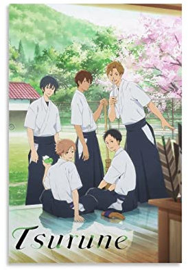 Nilynn Anime Tsurune Poster für Schlafzimmer, Ästhetik, Bilderdruck, Leinwandgemälde, 20 x 30 cm, ohne Rahmen