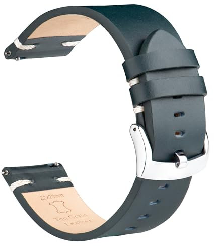 OTTOODY Leder Uhrenarmbänder 18mm 20mm 21mm 22mm, Schnellverschluss Hochwertige Vintage Armband für Herren und Damen, Eleganter Ersatz für Uhr und Smartwatch