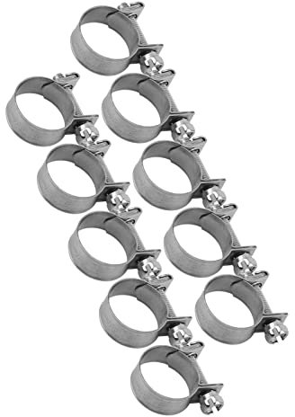 TBar Hose Clamp for 10Pcs Stainless Steel Mini Fuel Line Pipe Hose Clamp Clip 6Mm 20Mm Optional Size (16-18Mm)