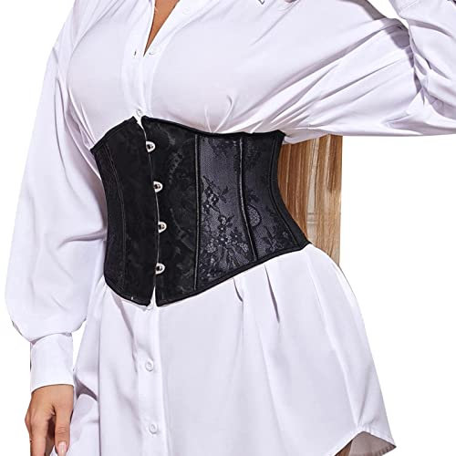 POIUIYQA Damen Korsett Satin Vollbrust Unterbrust Kurzen Torso Shaper Heavy Duty Waist Cincher Corsage
