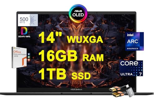Asus Zenbook 14X OLED Business Laptop 14.5/'' 2.8K 120Hz Touchscreen (550nits, 100% DCI-P3, Glossy) 13th Gen Intel 14-core i7-13700H 16GB RAM 512GB SSD Backlit Keyboard Thunderbolt Win11 + HDMI Cable