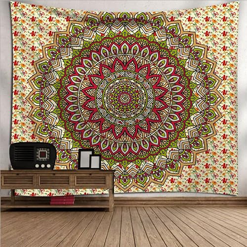 Arawat Wandteppich Mandala Gelb Wandtuch Tapestry Gothic Wand Deko Aesthetic Wandteppiche Bohemian Wanddeko Wandbehang Boho Zimmer Deko (150 x 200cm)