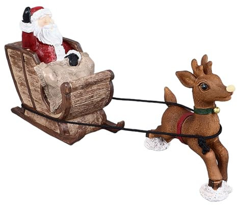 BSTCAR Weihnachten Fisch Tank Ornament Harz Santa Claus Rentier Schlitten Aquarium Dekoration Ornamente Fisch Tank Aquarium