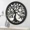 Round Wall Mirror Tree of Life Farmhouse Rustic Decorative Black Wooden Hanging Wall Mirrors for Living Room Bedroom Entryway Bathroom Vanity
