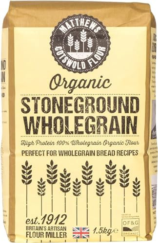 Matthews Cotswold Organic Stoneground Wholemeal Flour - 1.5kg Bag (Single Bag)