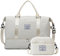 Balakaka Reisetasche Damen Herren, Groß Sporttasche 42L mit Kleine Kosmetiktasche 28.5L, Wasserdicht Handgepäck Tasche mit Schuhfach & Nassfach, Beige