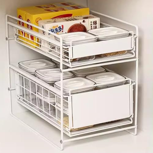 Almacenamiento Deslizante Debajo, Organizador De Armarios Extraíbles Organización Apilable Para Despensa De Cocina Organizadores Y Almacenaje Multiusos Bajo Fregadero ( Color : Bianco , Size : 27.6x39
