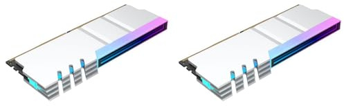 TsoLay 2X Computer DDR4 DDR5 5V ARGB Sync Speicher Radiator PC RGB Bunt RAM Kühlkörper Kühler Cooling Shim Armor Silber