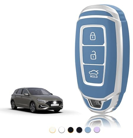 TOOMUME Schlüsselhülle für Hyundai i30 i20 i10 i40 Kona Tucson Santa Fe | Weiches Silikon, Stoßfest, Sturzfest, Kratzfest, Autoschlüssel Schutzhülle für i35 ix35 ix20 Ioniq Bayon Creta Strada
