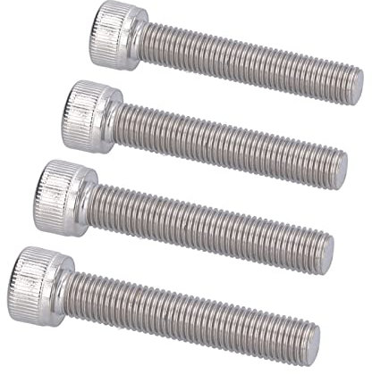 Vis à Douille M10 à Pas Fin de 1,25 Mm, 4 Boulons Hexagonaux en Acier Inoxydable A2-70 [Construction] (M10*55)
