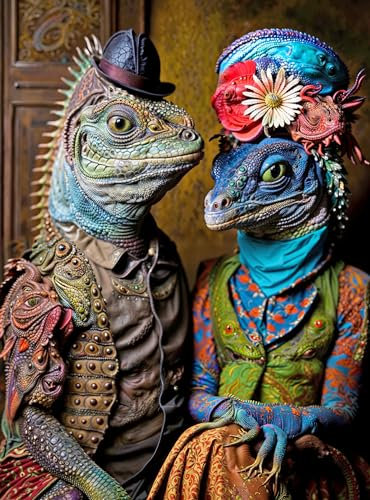 Cross & Glory - Meet The Aliens: Kael and Narae - 1000 Piece Jigsaw Puzzle | Intergalactic Love Story | Vibrant Alien Puzzles with Satin Finish