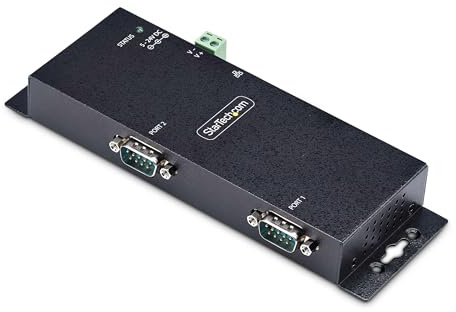 StarTech 2-Port Seriell auf Ethernet Adapter, RS232 (I23-SERIAL-ETHERNET) | Serial TCP IP Server, Konverter, Geräteserver, DB9, Wand DIN Montage