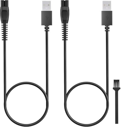 2 Pcs One Blade Charger for Philips 5 V,Shaver Charger Cable for Philips,Beard Trimmer Charger for Philips,Compatible for Philips 360 QP2720 QP2734 X5000 S1113 PQ888 MG7910 MG5910 MG9510 MG9520