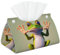 Der lustige Frosch macht Yoga lange Taschentuchtasche aus Kunstleder, wasserdicht, faltbar, geeignet für mehrere Szenen, Couchtisch, Esstisch, Taschentuchbox