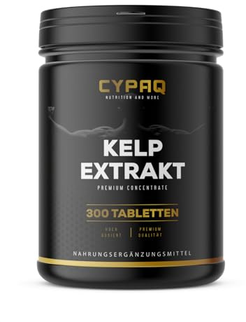 Cypaq Kelp Extrakt Premium Konzentrat – 300 Tabletten – 150µg Jod aus Braunalgen – Bio-Qualität für die Schilddrüse – vegan, hochdosiert, ohne unnötige Zusätze – in Deutschland produziert