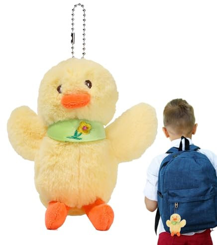 Gefüllter Enten-Schlüsselanhänger, Plüsch-Enten-Anhänger - Kleines Plüsch-Entenspielzeug,Entzückender Schlüsselanhänger mit Taschenanhänger, Anhänger für Tasche und Handtasche, Kuscheltier Ente für Ho