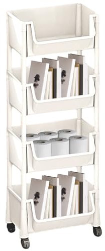 Gwtdtoad Küchenwagen Servierwagen Roll Regals Mehrstufige Rollwagen Allzweckwagen Rollende Lagerwagen Beistellwagen Mit Rollen Bücherregal Für Schlafzimmer, Kinderzimmer