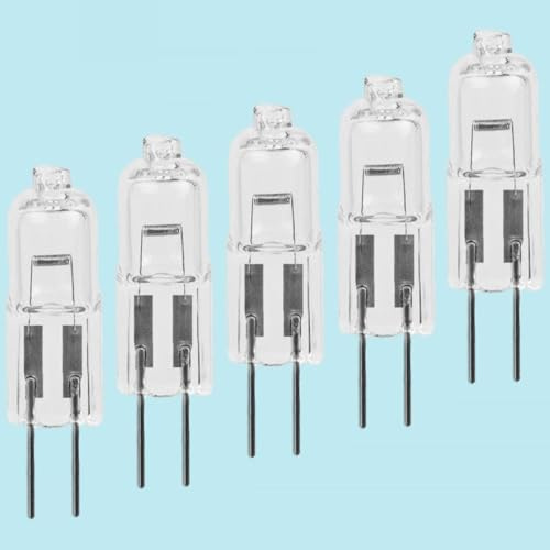 BULBEAWICK Set di 5 lampadine alogene G4 6V dimmerabili Può essere utilizzato per lampadine da microscopio G4 6V-20W