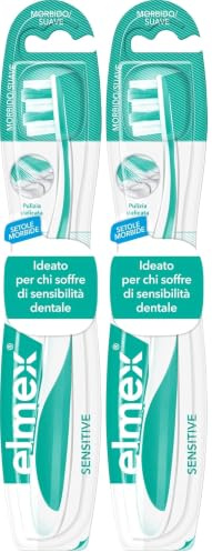 elmex spazzolino Sensitive per denti sensibili, setole morbide confezione da 1 | pulizia efficace e delicata | manico ergonomico (Packung mit 2)