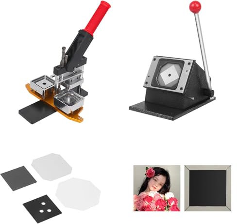 Fridge Magnet Button Badge Making, 50 * 50mm Photo Magnet Machine, with Paper Cutter + 1000 Sets of Material Packages, for Decorate Refrigerators, DIY Personalized Pin Buttons