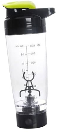 OFFSCH Electric Protein Shaker Bottle Mixer 600ml Green Pp Battery Operated Tornado Mix Bottle Portable Stirring Cup Simple to Clean for Sports Nutrition