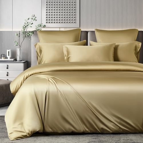 Timween Bamboo Duvet Cover Set, 100% Viscose Derived From Organic Bamboo, Buttery Soft, Cozy, Breathable, Cooling Bedding Sets King Size, 220x230cm