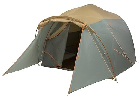 Big Agnes Bunk House – Großes Familienzelt, 3 Jahreszeiten, wasserdichte Rucksackausrüstung, einfacher Aufbau für Gruppen, Prairie Sand/Chinois Green, 6 Person