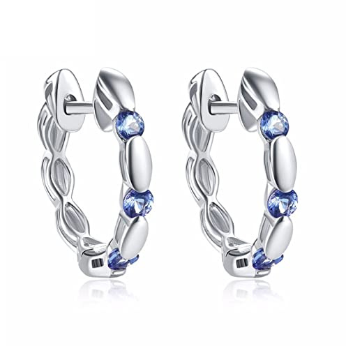 Damen Ohrringe Mode Schmuck Tansanit Damen Ohrringe Solid Sterling Silber Purple Edelstein glänzende Elegante Anhängerohrringe Ohrringe Ohrringe ui