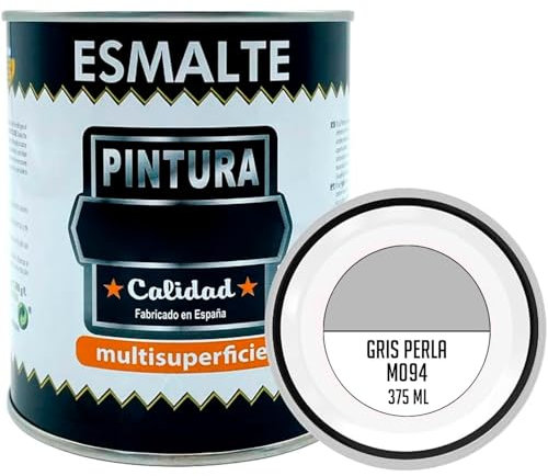 AC - Bote de Pintura Esmalte - Fabricado en España - Ideal para Cualquier Superficie, Madera, Plástico, Cristal o Cemento - Capacidad de 375 ML - Gris Perla (M094)
