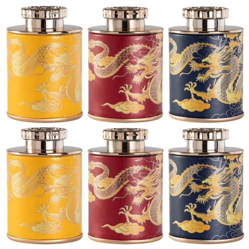 Glixoft Boîte À Thé Vide en Métal Vintage, 6 Pièces, Pot À Thé Élégant, Récipient De Stockage pour Café, Herbes, Bonbons, Chocolat, Sucre, Épices