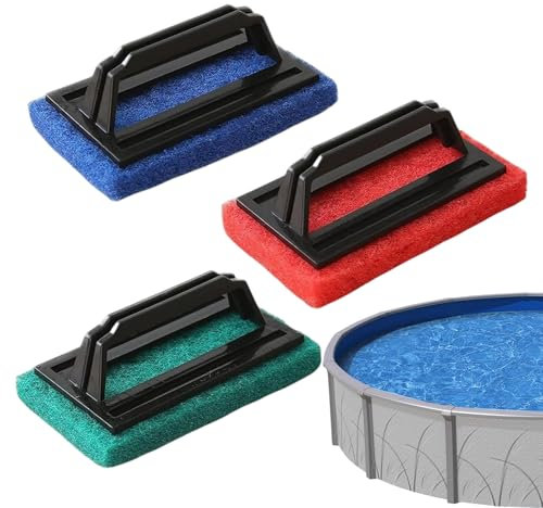 Zunishaone Cepillo de limpieza para piscina, almohadilla de mano para lavar las manchas de la bañera, fácil limpieza de piscinas, cojín de esponja para padrastros y plato de ducha