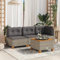 IKAYAA Gartensofa 3 Sitzer Balkon Sofa Balkon Couch Lounge Sofa Balkon Lounge Klein Balkonmöbel Rattansofa Outdoor Sitzbank Gartenmöbel Set 3-Sitzer Grau und Dunkelgrau