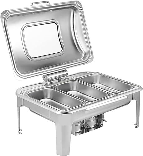 Buffet Plate with Lid - Food Warmer for Party Serving, Table Buffet Heater, Hot Pot Setting, Trolley Food Heater